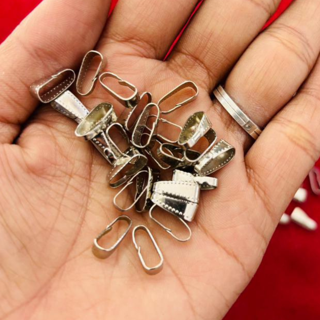 Silver Snap Bail Hook Pinch Clip Necklace Clasps Pack Of 100pcs