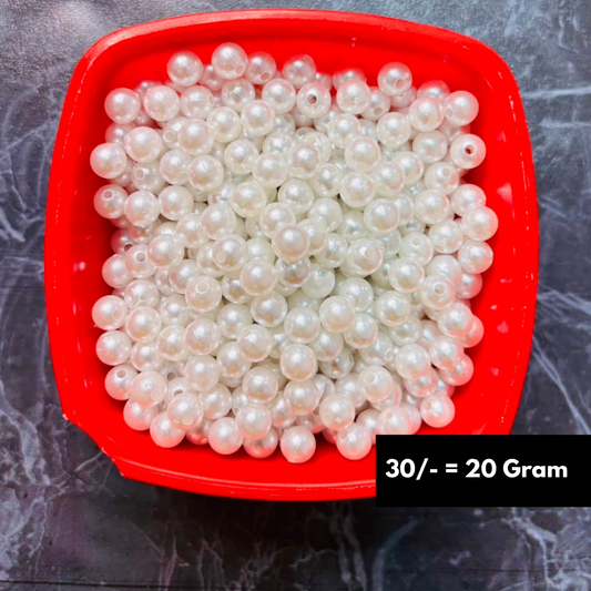 Plain White Moti Big SIze Pack Of 20 Grams