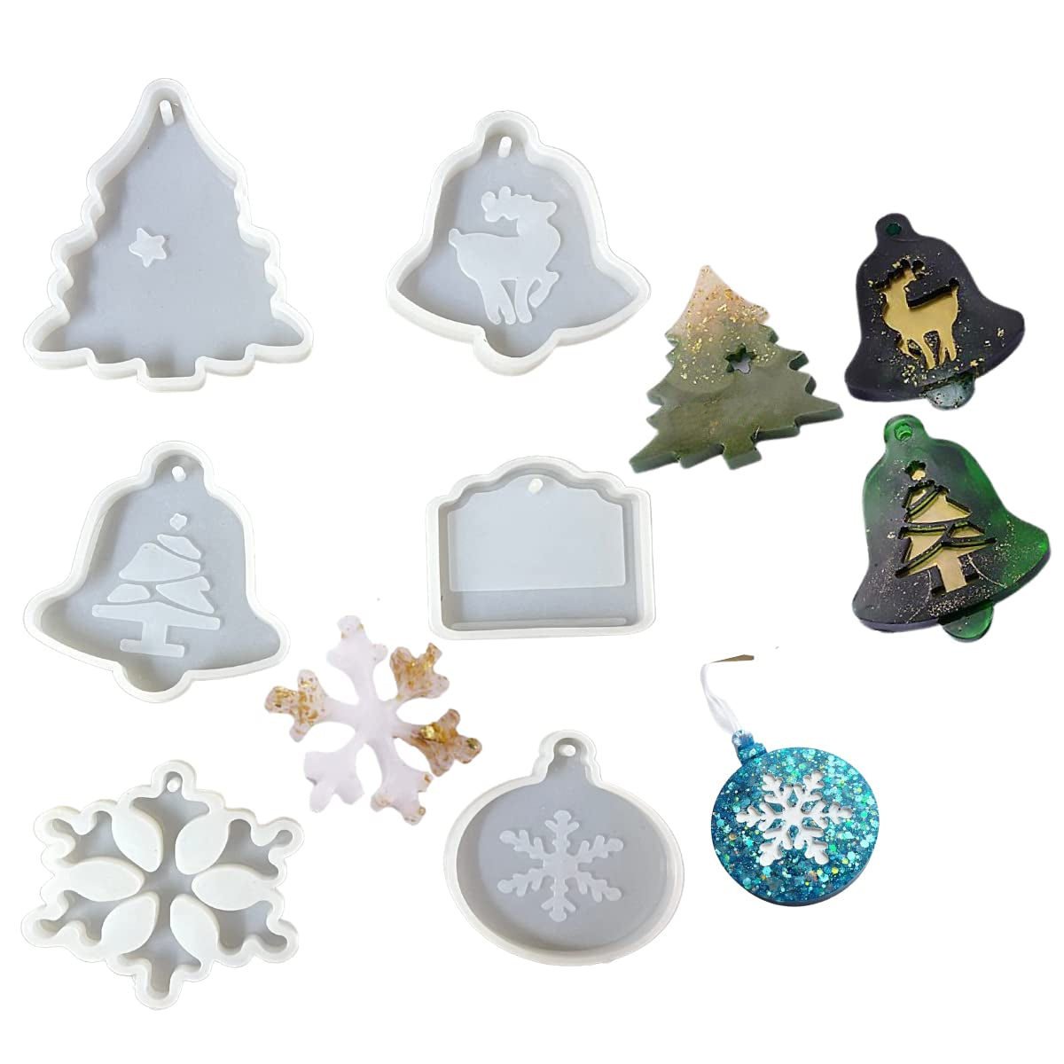 6Pcs Christmus Silicone Mould