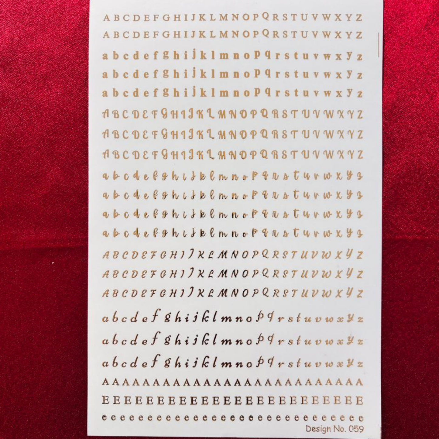 Alphabet Embossed Sticker Sheet