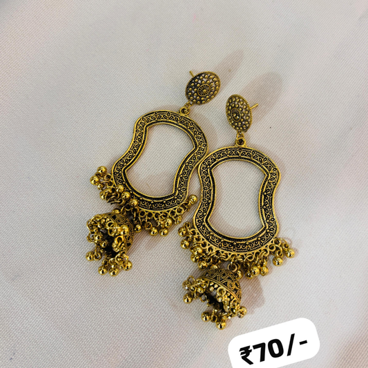 Golden Jhumka Bezal New Shape