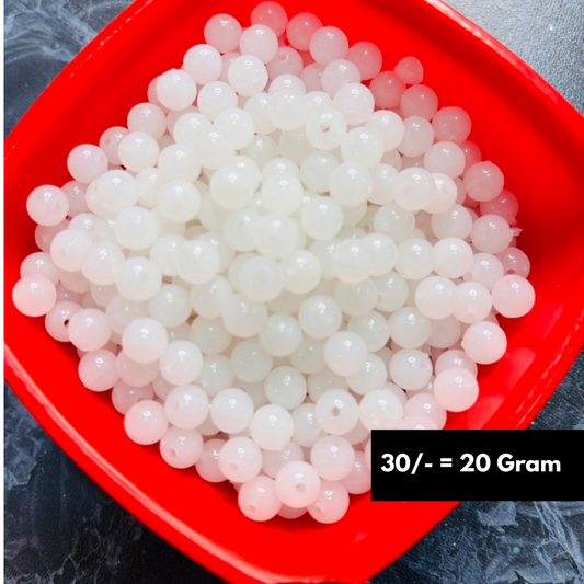Pure White TRANSLUCENT Beads Pack Of 20 Grams