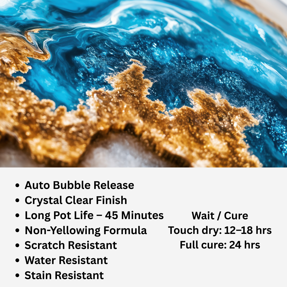 200Gram Crystal Clear Epoxy Resin 3:1 Mix Ratio High Gloss Art & Casting Resin