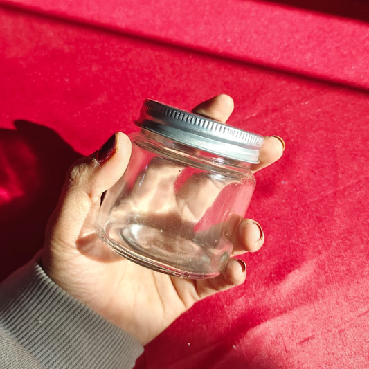 Decorative Colored And Clear 100ml Screw Glass Jar With Lid