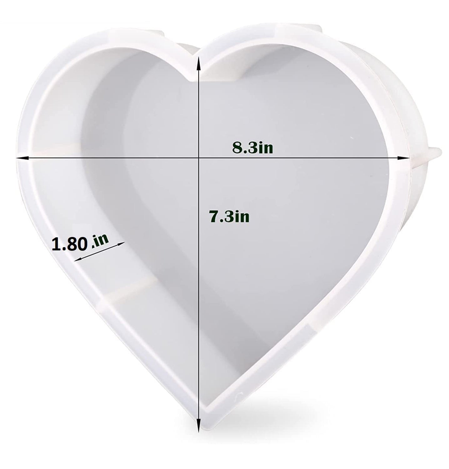 8 Inch 50mm Heart Deep Casting Silicone Mould