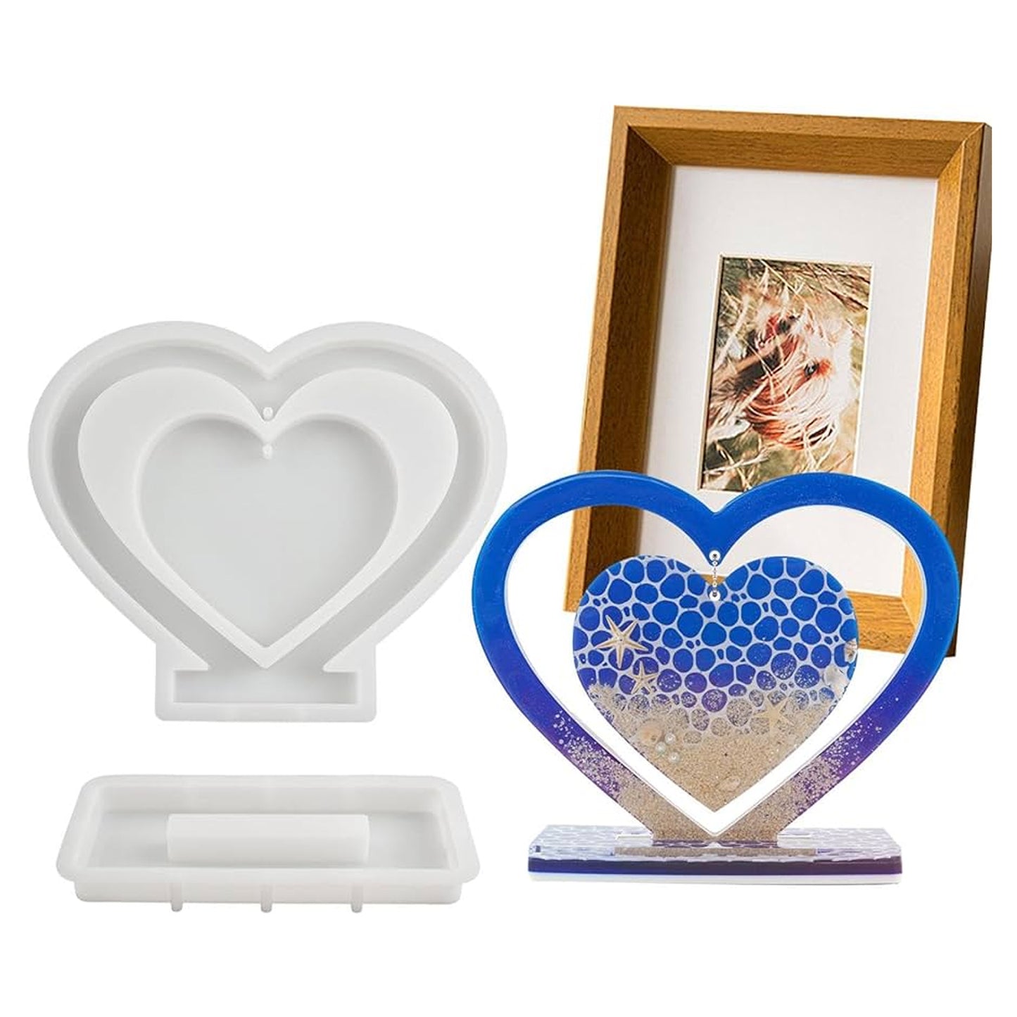 Centre Hanging Heart PhotoFrame Making Silicone Mould