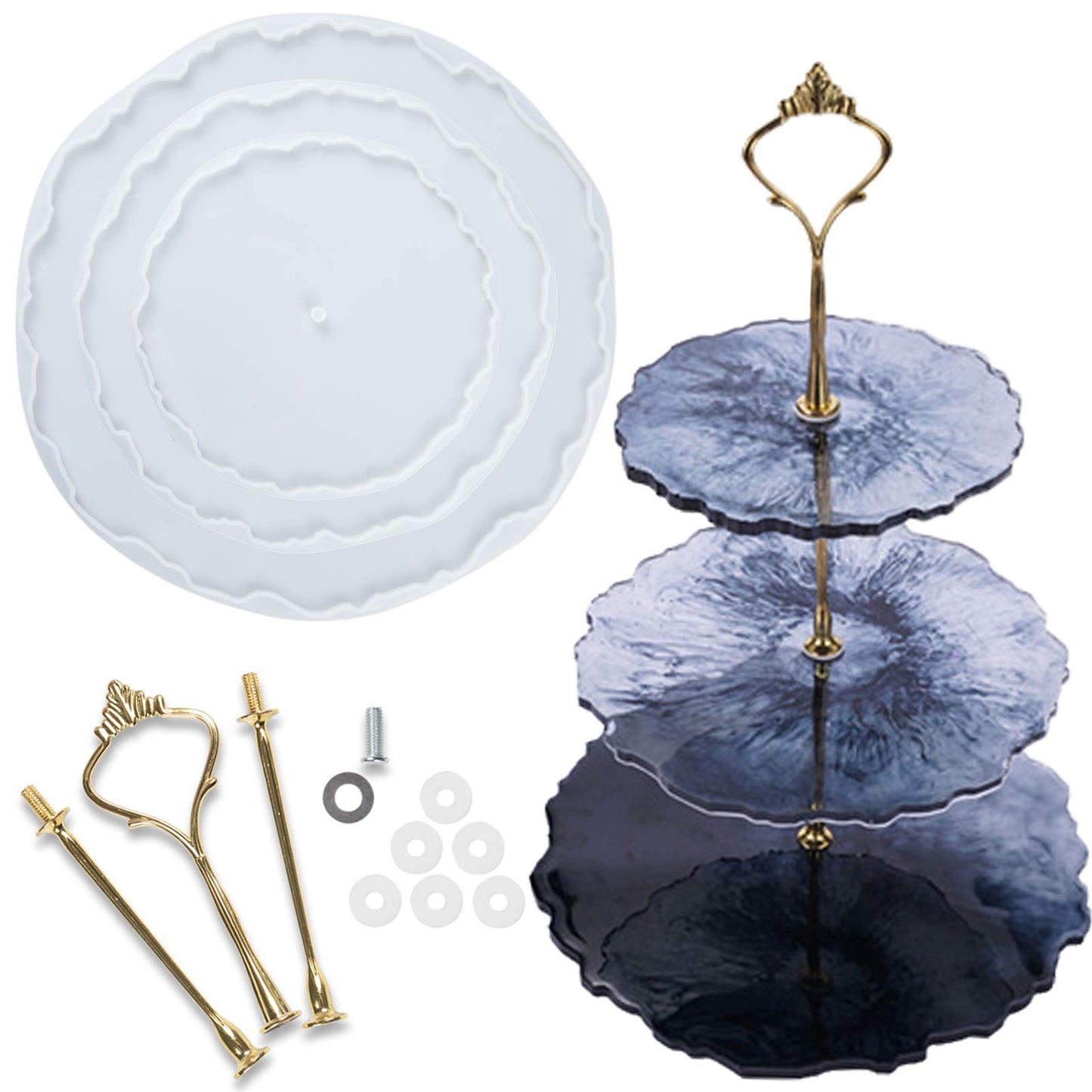 3Pcs Cake Stand Silicone Mould