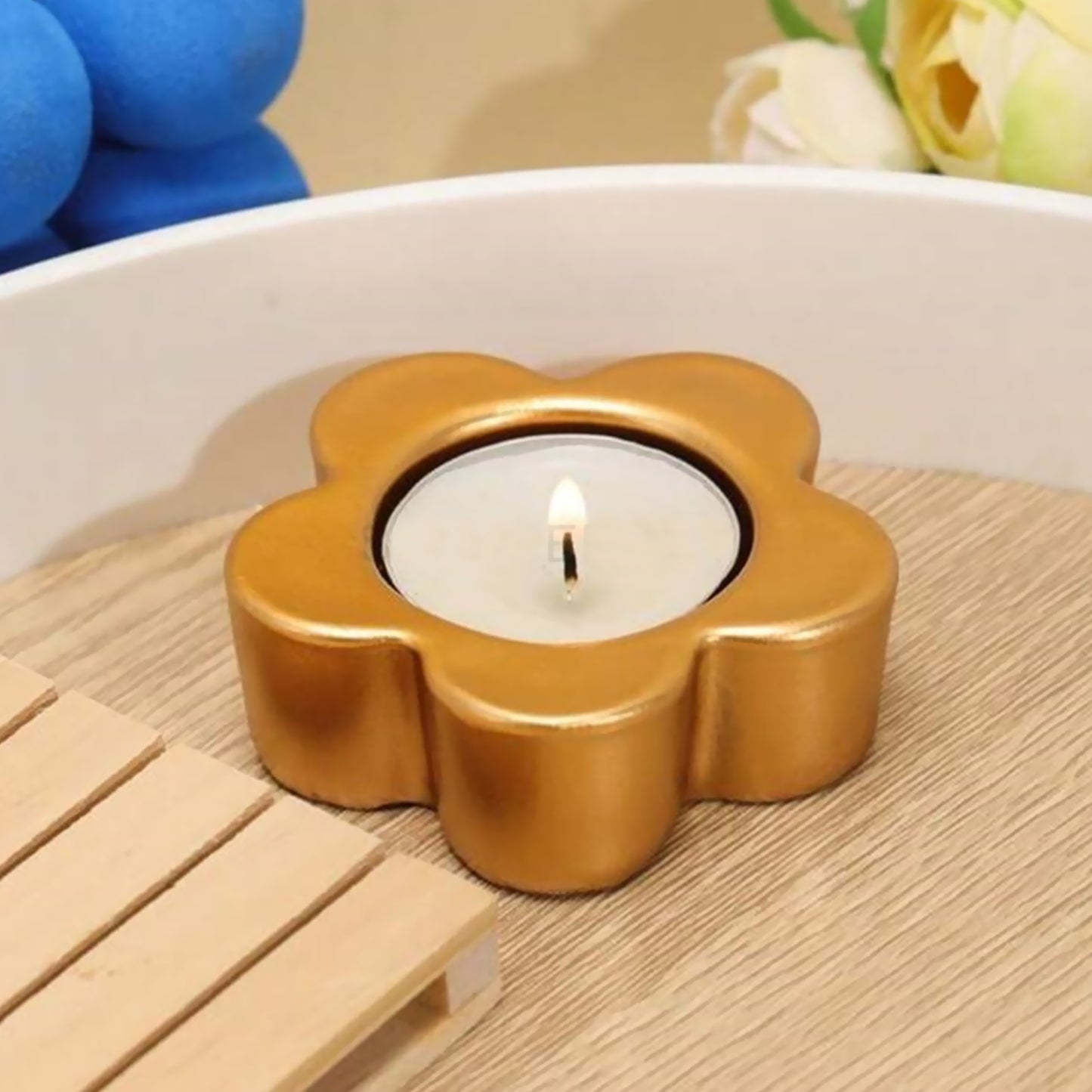 Flower Shape T-Light Holder Silicone Mould