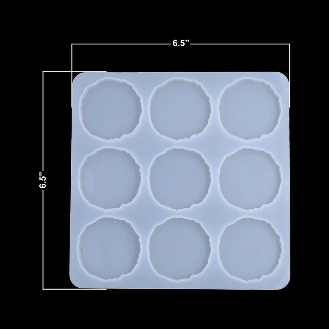 9 Cavity Round Agate Keychain Mould
