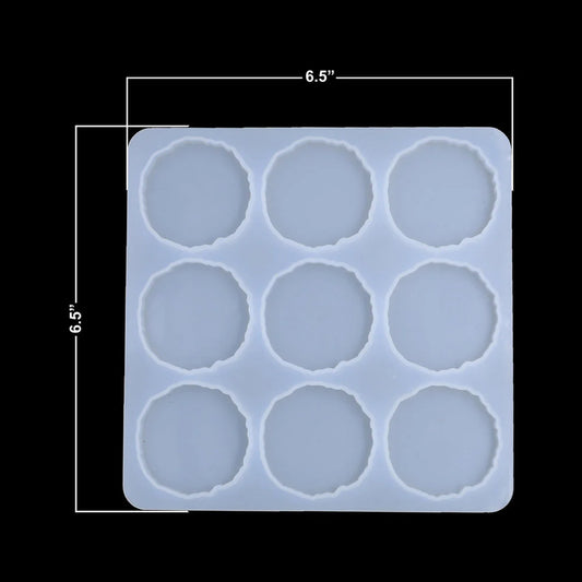 9 Cavity Round Agate Keychain Mould