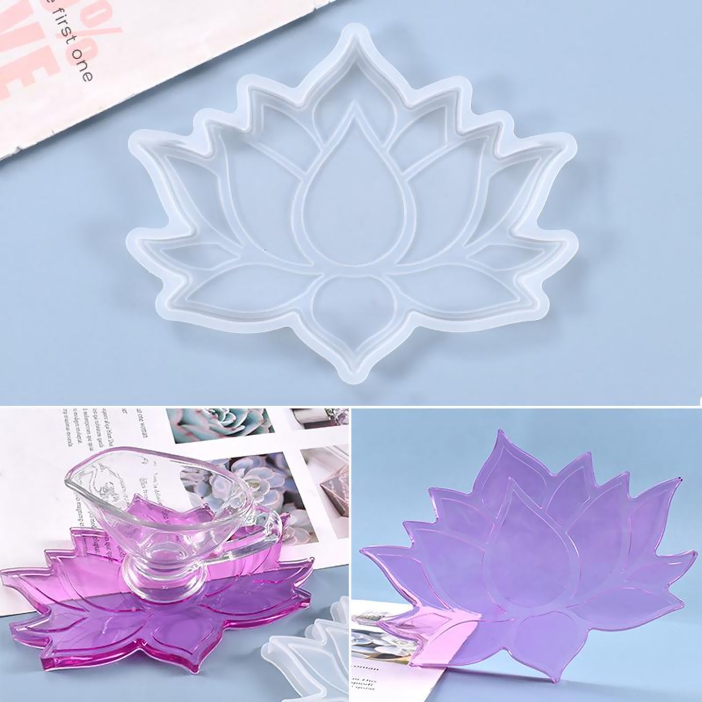 Lotus Shape Silicone Coaster Mould