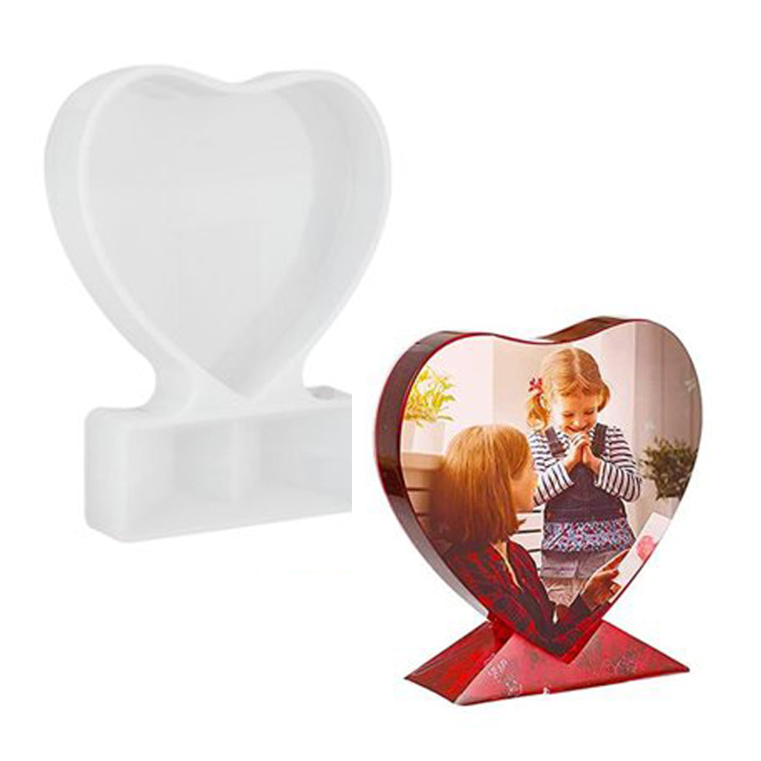 Small Heart With Stand PhotoFrame Making Silicone Mould