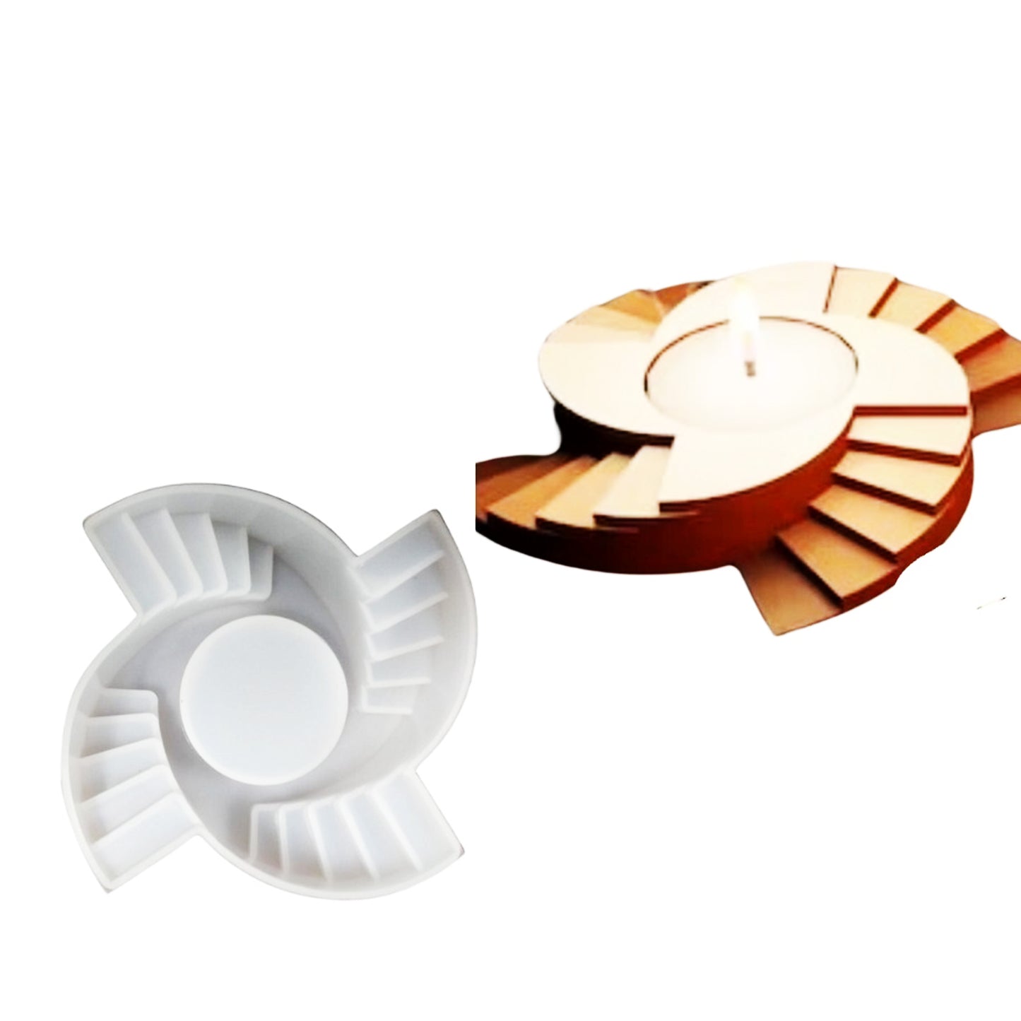 Stair Shape T-Light Holder Silicone Mould