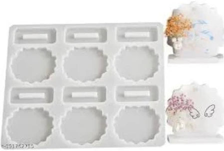 6 Cavity Round Agate PhotoFrame Making Silicone Mould