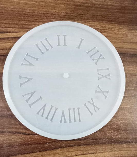 8 Inch Round Roman Number Clock Silicone Mould
